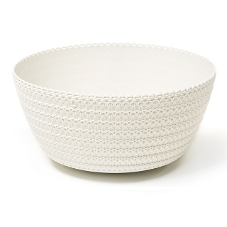"Jersey" shallow plant pot - bowl - 24 cm - creamy-white