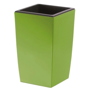Cache-pot haut "Coubi" 16x16 cm avec insert - nouveau vert olive - 