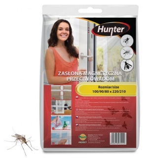 Черная магнитная дверная сетка от насекомых - 160 х 220 см - Hunter - 