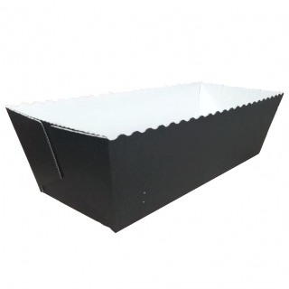 Rechthoekige papieren bakvorm "Easy Bake" - 20,3 x 7,6 x 6,2 cm - zwart-wit - 
