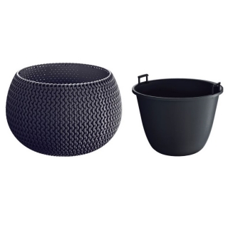 Round "Splofy Bowl" pot with an insert - 24 cm - anthracite grey