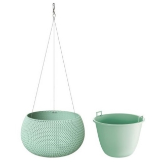 Round hanging pot "Splofy Bowl" - 24 cm - sage green