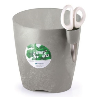 Round herb pot "Limes Uno" - ø 13 cm - concrete grey