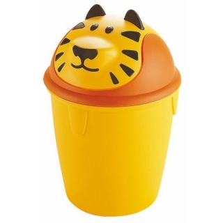 Кошче за отпадъци за деца - 12 литра - с форма на тигър - 