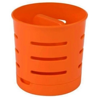 Cutlery drainer, holder - two compartments - orange