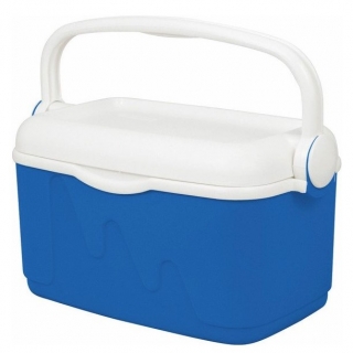 Pārnēsājams ledusskapis, mini dzesētājs Camping - 10 litri - zili balts - 