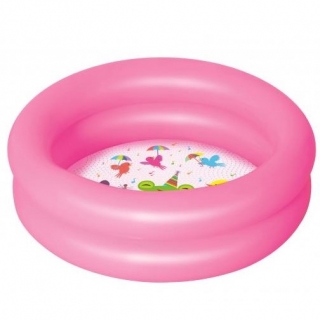 Piscina inflável pequena, piscina rasa - redonda - rosa - 61 x 15 cm - 