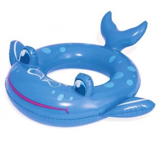 Plážová trubica, nafukovací plavákový krúžok k bazénu - Modrá veľryba - 84 x 71 cm - 
