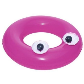 Пръстен за плуване, плувка за басейн - Големи очи - розово - 91 см - 