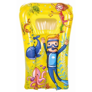 Flotador inflable para piscina infantil - gráficos marinos - amarillo - 74 x 48 cm - 