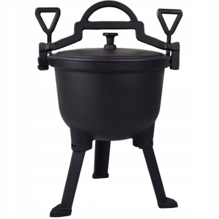 Campfire cast iron Dutch oven with legs - Made in Poland - SPIRIT OF THE BIALOWIEZA PRIMEVAL FOREST - 4L