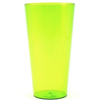 Boîtier de pot haut avec insert "Vulcano Tube" - 20 cm - vert transparent + insert blanc - 