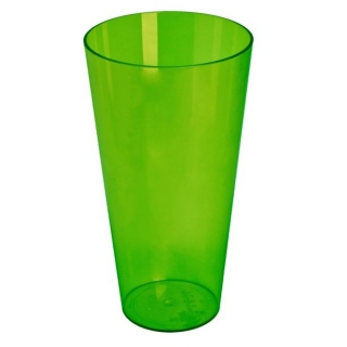 Contenitore alto per vaso con inserto "Vulcano Tube" - 15 cm - verde trasparente + inserto bianco - 