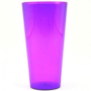 Boîtier de pot haut avec insert "Vulcano Tube" - 20 cm - violet transparent + insert couleur myrtille-glace - 
