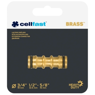 2-way brass hose connector BRASS - 1/2" - 3/4" - CELLFAST