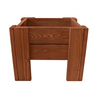 Macetero rectangular de madera - 38 cm x 34 cm - marrón - 