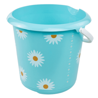 Bucket, bin with a decorative graphics - Ilvie - 10 litre - daisies