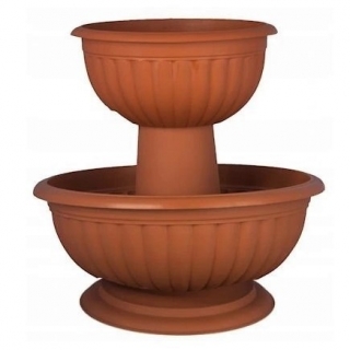 Two-tier planter for cascading plant effect - Gracja - terracotta