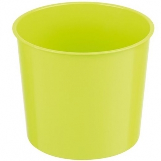 Tall pot casing with an insert "Vulcano Tube" - 15 cm - transparent + a pistachio-green insert
