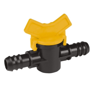 Straight 16 mm shut-off valve for the Tandem and Junior dripping lines