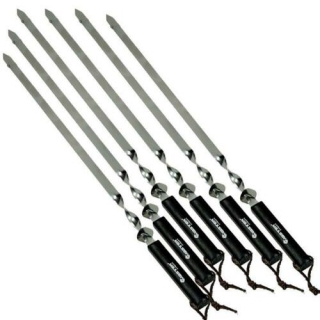 Stainless steel skewers with wooden handles - 60 cm - 4 pcs