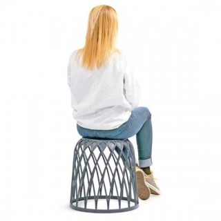 Coș multifuncțional - scaun UNIQUBO - 55 litri - gri piatră - 
