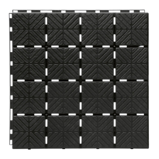 Interlocking pavement and floor tiles, flooring pavers - for balconies, terraces and gardens -  EASY SQUARE - black - 1.5 m²