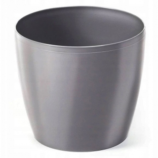 Round plant pot casing "Magnolia" - 12 cm - silver