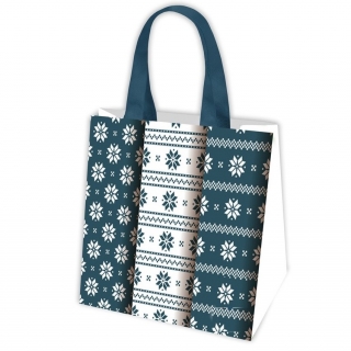 Tote bag for groceries - Nordic Pattern 2 - 38 x 38 x 17.5 cm