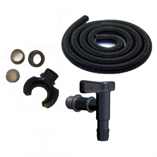 Depósito de agua de lluvia con soporte para barril, grifo, colector de agua y agente purificador de agua - Woodcan - 265 l - negro - 