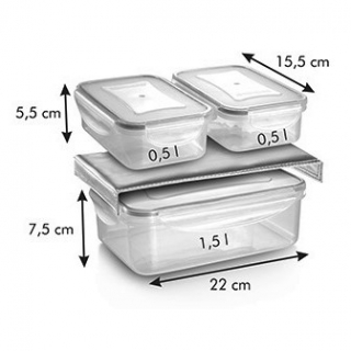 Geïsoleerde tas met drie containers - FRESHBOX - antracietgrijs - 