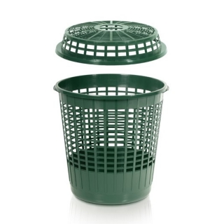 Kerti hulladékzacskó / összecsukható pop-up vödör fedéllel a fű, levelek, gyümölcs és egyéb hulladékok számára - Ketrec - 60 liter - erdő zöld - 