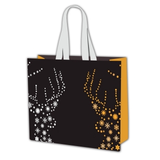 Christmas motif shopping tote bag - 45 x 40 x 18 cm - Christmas Antlers