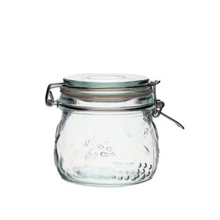 Flip-top kapaklı hava geçirmez kavanoz - "Soğan" - konserve için ideal - 0,45 litre - 