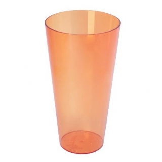Tall "Vulcano Tube" planter casing - 15 cm - transparent tea colour
