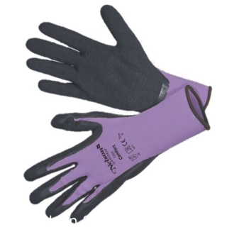 Фіолетові садові рукавички Comfort - розмір 7 - тонкі і гладкі - 