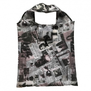 Foldable tote bag for groceries - 38 x 38 cm - Newspaper