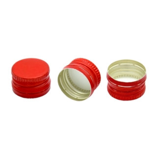 Pre-threaded capsules for vodka, liqueur bottles and hip flasks - red - 100 pcs