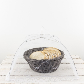 Mesh screen dome food cover - protection against fruit flies - 30 x 30 cm