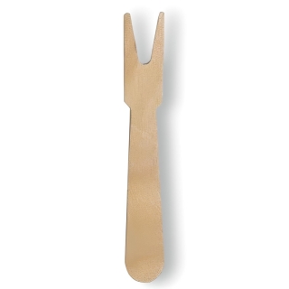 Dřevěný salát, vidlička EKO - 7,3 cm - 100 ks - 