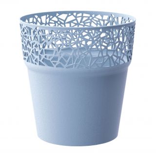 Pot bunga bundar dengan renda - 12 cm - Pohon - Ice Grey - 