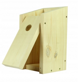 Tit og træspurv reden kasse - rå træ - selvmonteret fuglehus - 