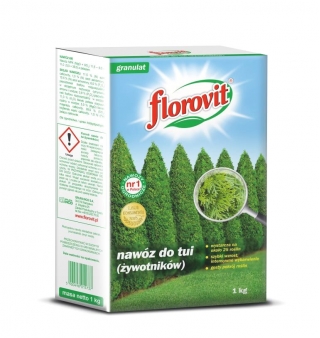 Hnojivo thuja (arborvitae) - rýchly rast, intenzívne sfarbenie - Florovit® - 1 kg - 