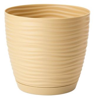 "Sahara petit" round pot with a saucer - 11 cm - tea with milk