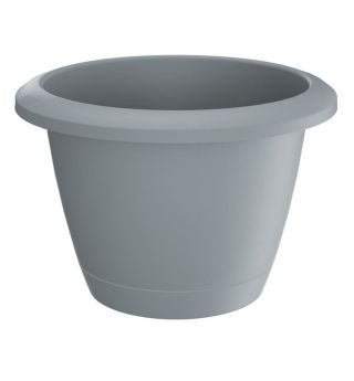 "Respana Basic" round flower pot with a saucer - 39 cm - stone-grey