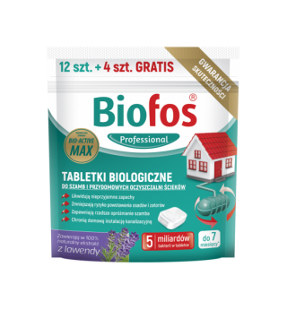 汚水処理場および家庭下水処理場用のバイオタブ-Biofos-サシェ入り12個+ 4無料 - 