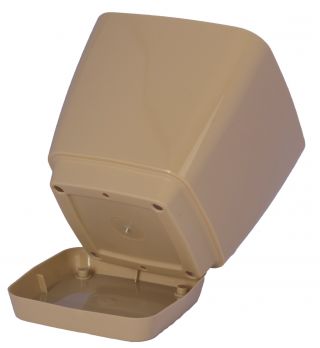 「トスカーナ」正方形の植木鉢と受け皿-19 cm-ミルクティー - 