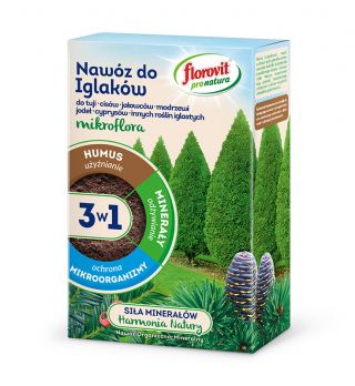 Engrais Conifère 3 en 1 - Fertilise, Nourrit et Protège - Pro Natura - Florovit® - 1 kg - 