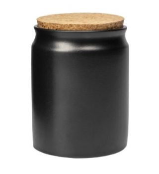 Bekas stoneware hitam dengan gabus semulajadi - 200 ml - 