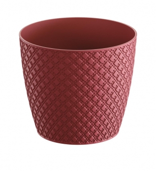 "Orient" round flower pot - 26 cm - raspberry-red